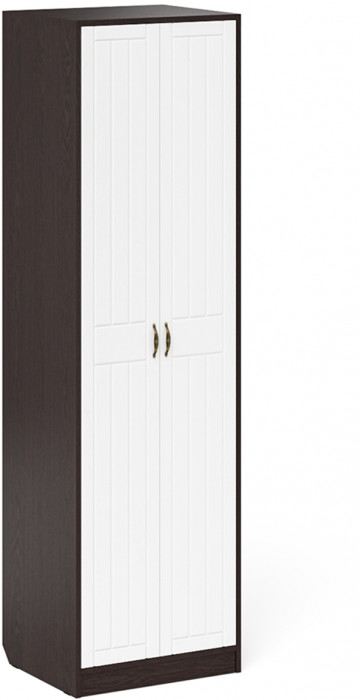 Прихожая П-6 Компоновка № 12, венге/фасады МДФ белое дерево фрезеровка прованс