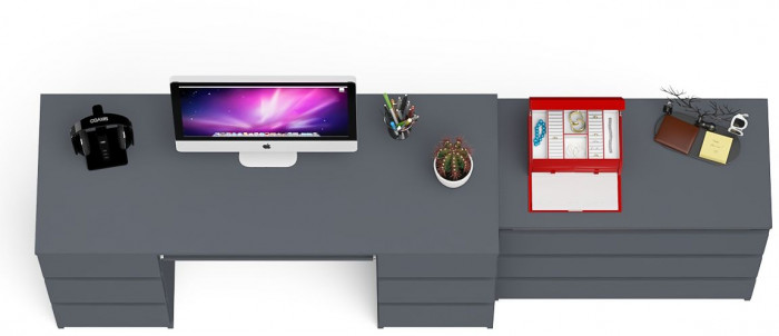 Мори компьютерный стол МС-2 + Комод МК800.1, графит