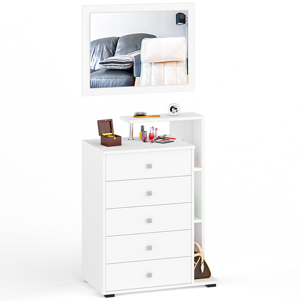 Камелия Комод + Зеркало, цвет белый, ШхГхВ 80х46,8х178 см., НЕ универсальная сборка