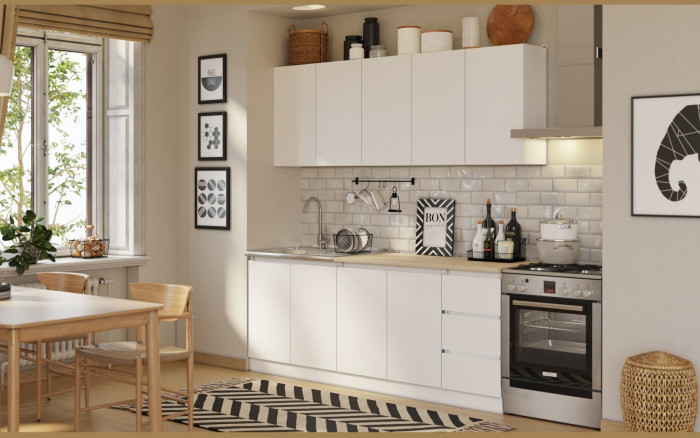 Кухня ЛДСП Челси 2000 (Белый)