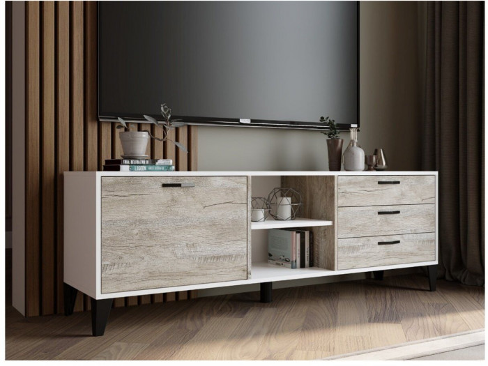 Тумба ТВ Парус-9 белый/дуб юкон