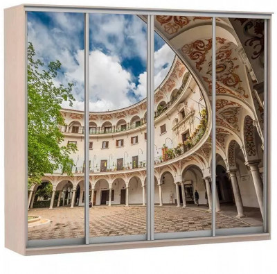 Шкаф купе Модерн 2362х450 4-х дверный 4-х секционный фотопечать №2 ясень