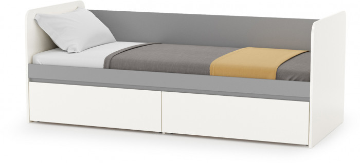 Торонто 11.39 Кровать, белый шагрень/стальной серый