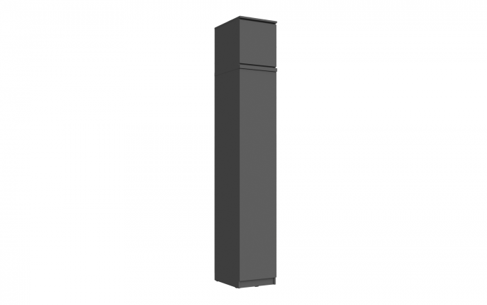 Челси Пенал 1 створка + антресоль 400 (Графит, Графит)