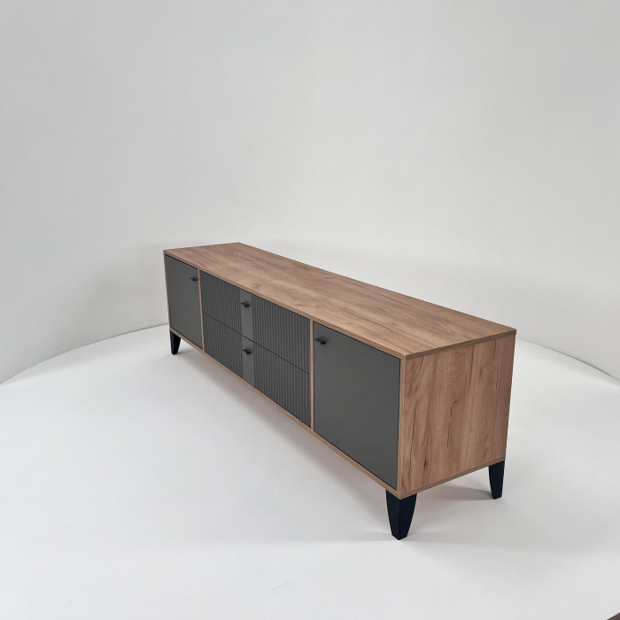 Тумба ТВ Парус-10 дуб крафт золотой/карбон вулкан