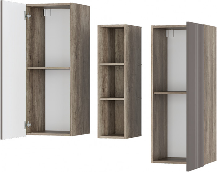 Шкаф навесной "Олива" ШКН-01 Дуб каньон/МФ12 Муссон