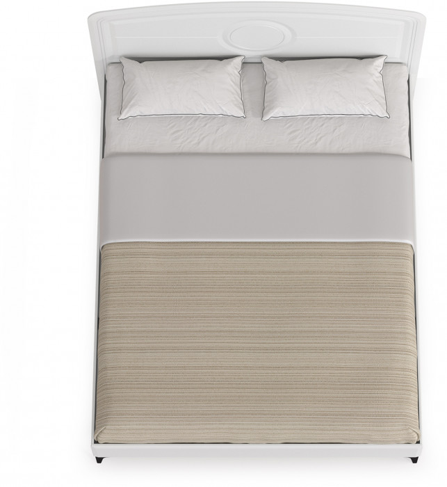 Валенсия Спальня 11.36.01 Кровать БЕЗ ортопеда, цвет ЛДСП белый шагрень/МДФ белый шагрень, ШхГхВ 169,7х204х115,3 см., сп. м. 1600х2000 мм, б/м, б/о