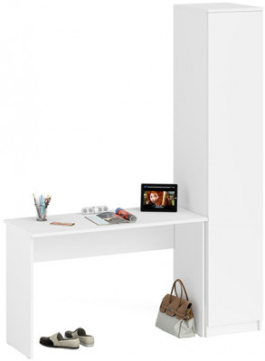 Мори Стол письменный МСП1200.1 + Пенал МШ400.1, цвет белый, ШхГхВ 160,8х50,4х209,6 см., универсальная сборка