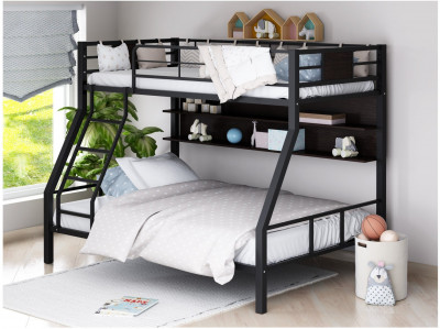 Двухъярусная кровать Гранада-1П (Черный, Венге)