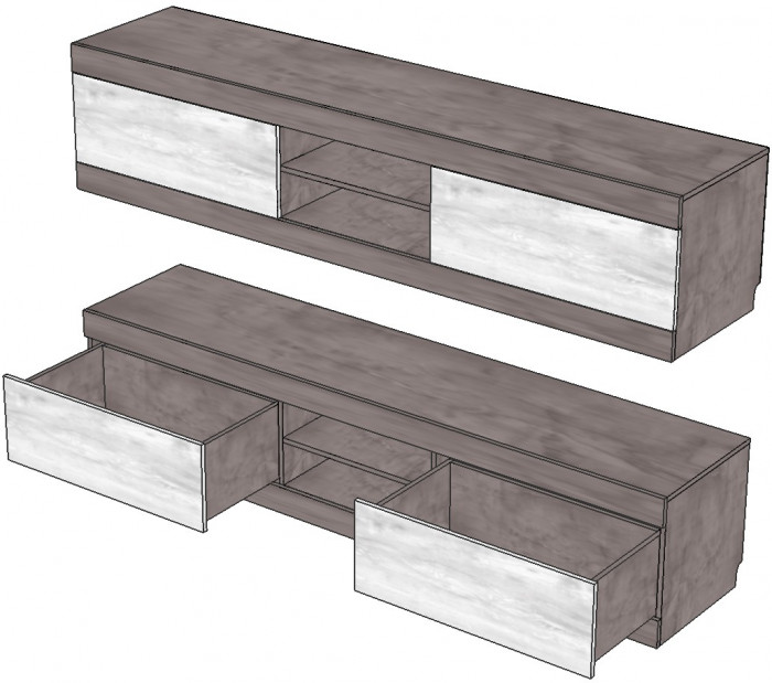 Тумба под ТВ для гостиной "Лондон" - Дуб сонома/Капучино светлый