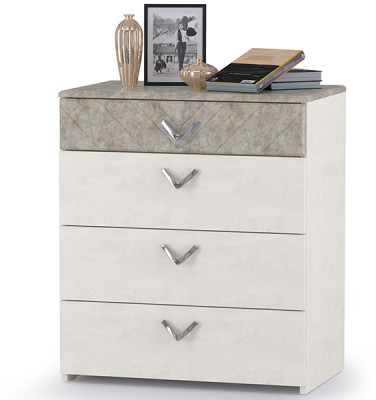 Амели Комод 13.106, цвет шёлковый камень/бетон чикаго беж, ШхГхВ 65х41,3х75 см.
