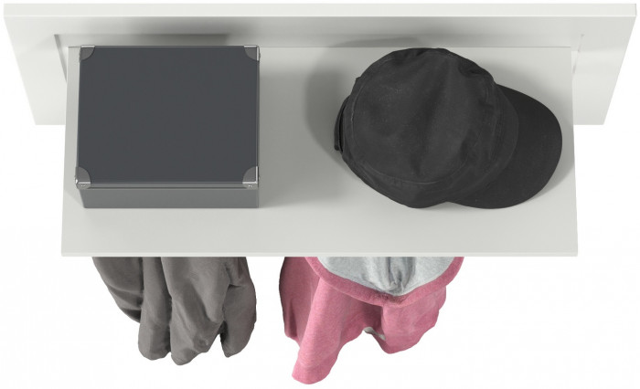 Остин 15.12 Вешалка, цвет белый шагрень, ШхГхВ 79,7х29,6х39,7 см.