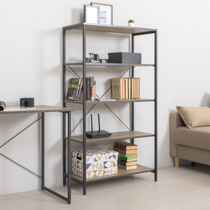 Трувор 13.151.01 Стеллаж + 13.206 Шкаф-стеллаж, дуб гранж песочный/интра