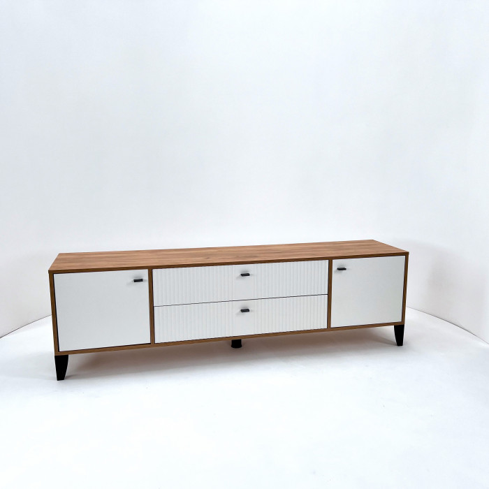 Тумба ТВ Парус-10 дуб крафт золотой/карбон латте