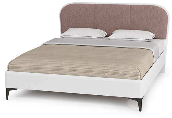 Валенсия Спальня 11.36.02 Кровать + ортопед, цвет ЛДСП белый шагрень/МДФ белый шагрень/ткань велутто 19, ШхГхВ 174х204х103,8 см., 1600х2000 мм, б/м