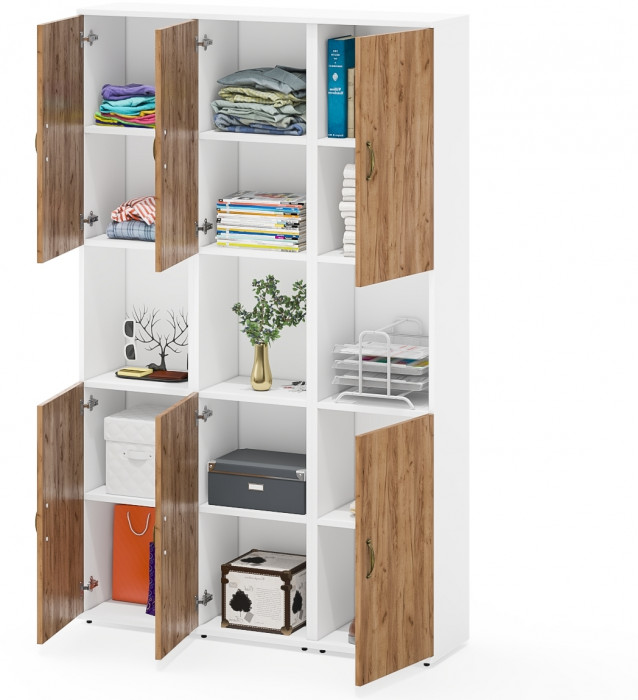 Лидер-8 Пенал 3 шт., белый шагрень/крафт золото