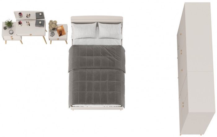 Афина Спальня 39-1200, кашемир серый