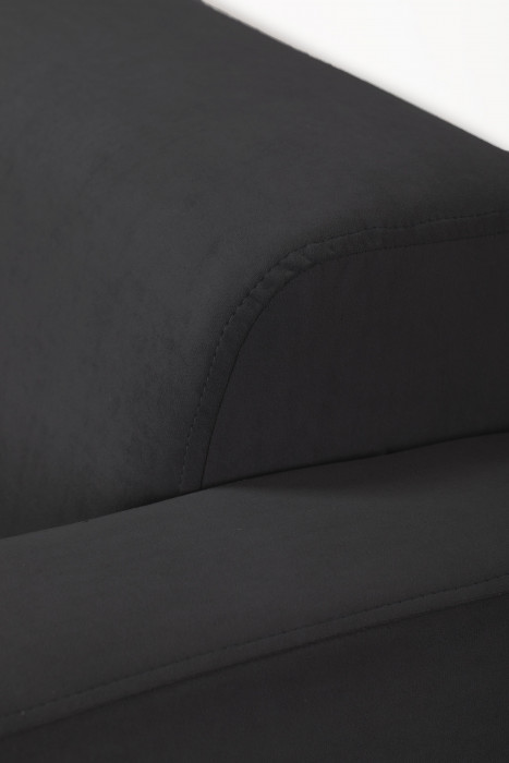 Диван прямой Томи, 180 см, велюр, черный