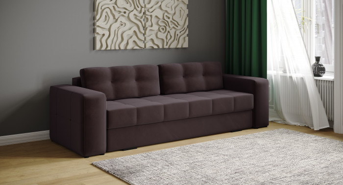 Диван раскладной Верден, коричневый