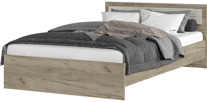 ГАРМОНИЯ КР 609 кровать (1,252х0,7х2,032) дуб крафт белый/дуб крафт серый