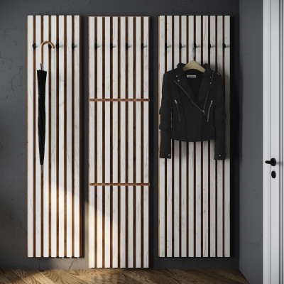 Модульная прихожая Кано, набор 3, Крафт табачный/Крафт белый