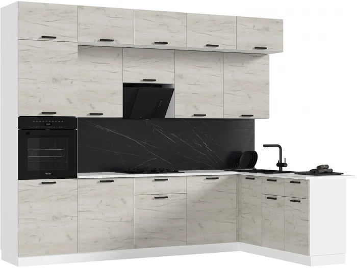 ЛДСП Кухня Рио NEW 3,0х1,8м Компановка №2 дуб крафт белый (антарес)