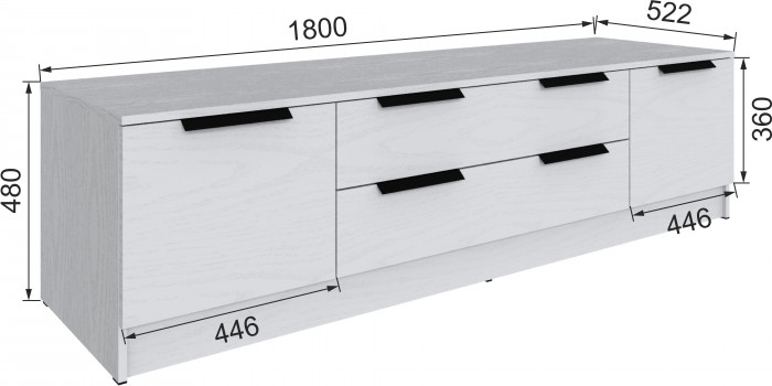 Тумба ТВ Мадрид №2 (1,8), Белый