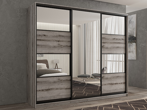 Шкаф-купе Кааппи 5 Эвок Окаменелый 240х60х230 см