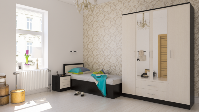 Фиеста Кровать 0900, венге/дуб лоредо