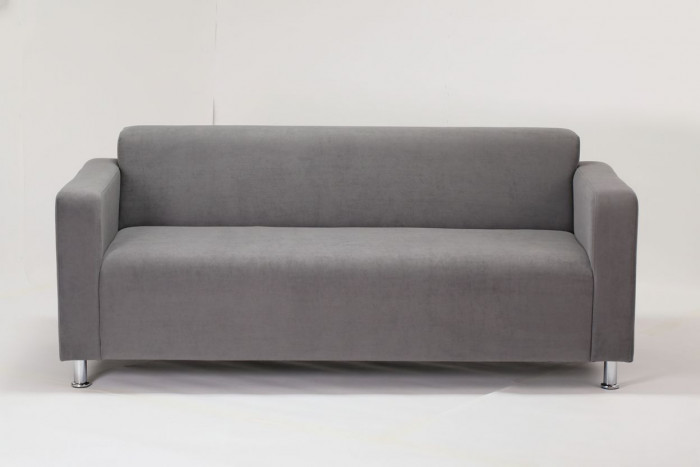 Диван прямой Томи, 200х78х75 см, велюр, серый графит