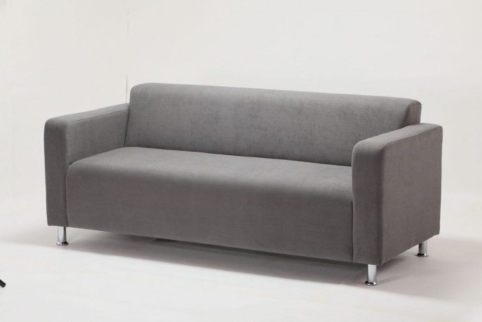 Диван прямой Томи, 200х78х75 см, велюр, серый графит