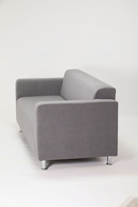 Диван прямой Томи, 200х78х75 см, велюр, серый графит