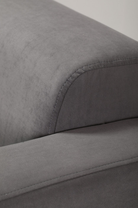 Диван прямой Томи, 200х78х75 см, велюр, серый графит