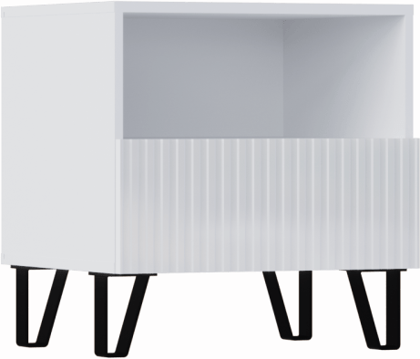 Оливия Тумбы прикроватные 1 ящик, 2 шт (Белый, Белый глянец)