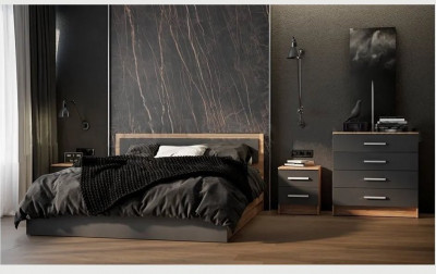 Модульная спальня Мартина, композиция 3 (Дуб крафт/ Графит)