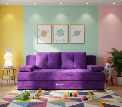 Диван-еврокнижка Амстердам Мини люкс, 150, велюр фиолетовый