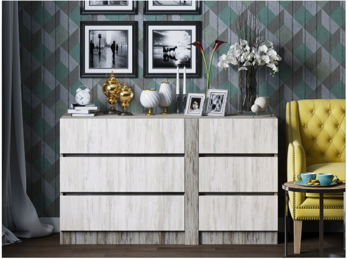 Комод Берк-12 (Артвуд темный, Артвуд светлый)