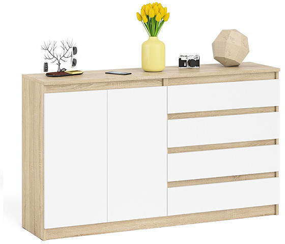 Мори Комод МК1600.1, дуб сонома/белый
