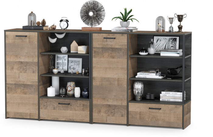 Трувор 13.307.01 Комод + 13.307.01 Комод, дуб гранж песочный/интра