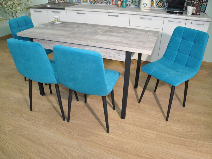 Обеденная группа Колорадо / Стул Х 4 шт. / Бетон темный/черный / бид 26