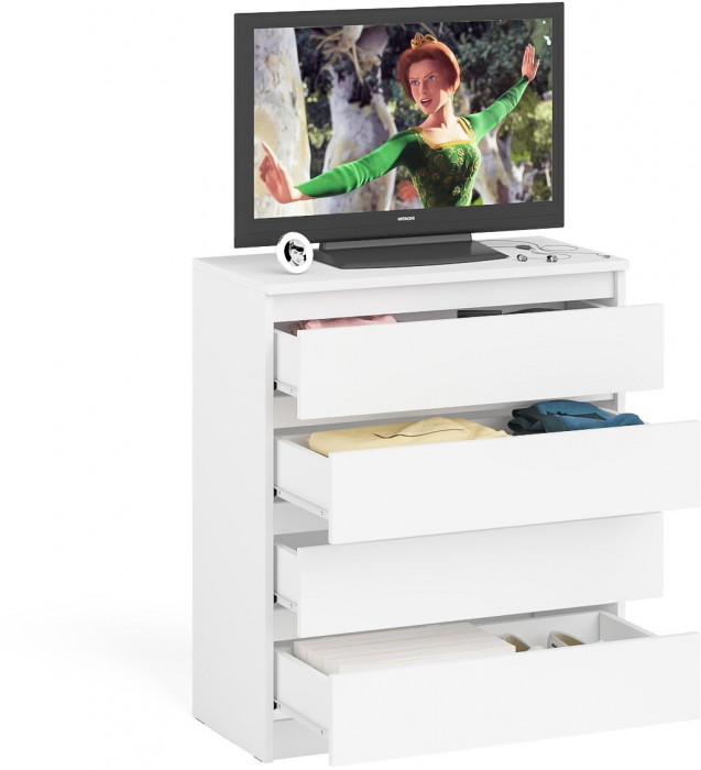 Мори Комод МК800.4, цвет белый, ШхГхВ 80,4х41х94 см.