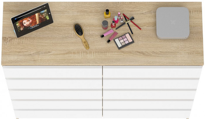 Мори Комод МК1200.10, дуб сонома/белый