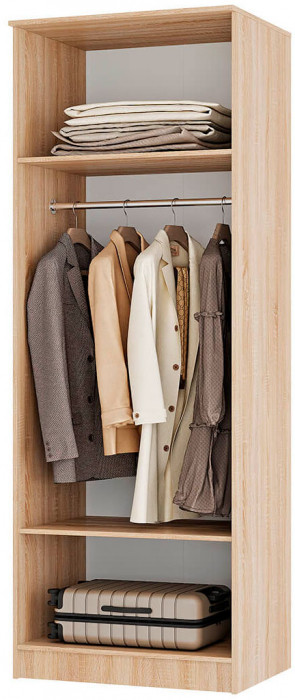 "Сакура" шкаф пл.бельев. 2-х ств.(800х2216х610) дуб сонома/белый