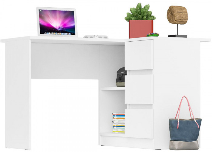 Мори компьютерный стол МС-16 правый, белый