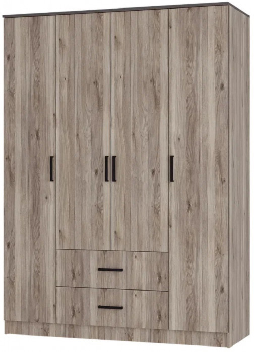 Шкаф 4-х створчатый Титан, Дуб смоки
