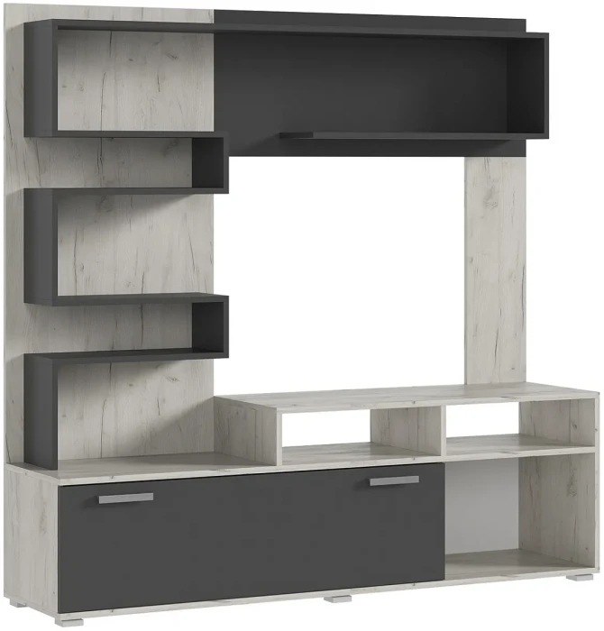 Гостиная Рица Дуб крафт белый/Графит