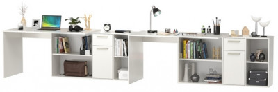 Лайт письменный стол 03.245F + 03.245F, белый шагрень