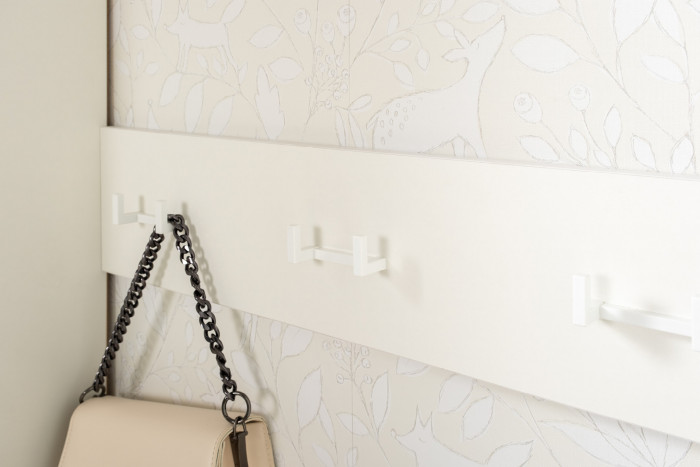 Октава Прихожая 35, белый шагрень/дуб крафт золотой/фасады МДФ белый шагрень