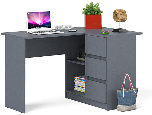 Мори компьютерный стол МС-16 правый, графит