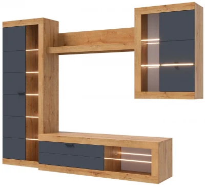 Прага Модульная Гостиная, вариант №5, вотан/Графит